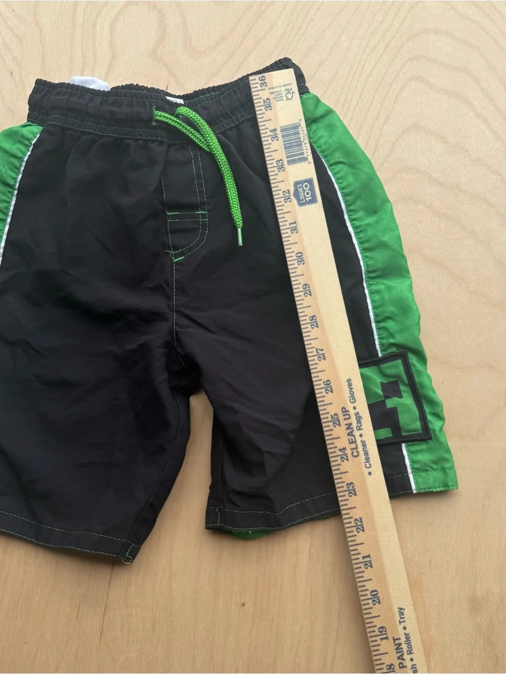 Minecraft Creeper Black Green Kids Boys Swim Trunks Drawstring Graphic size 7